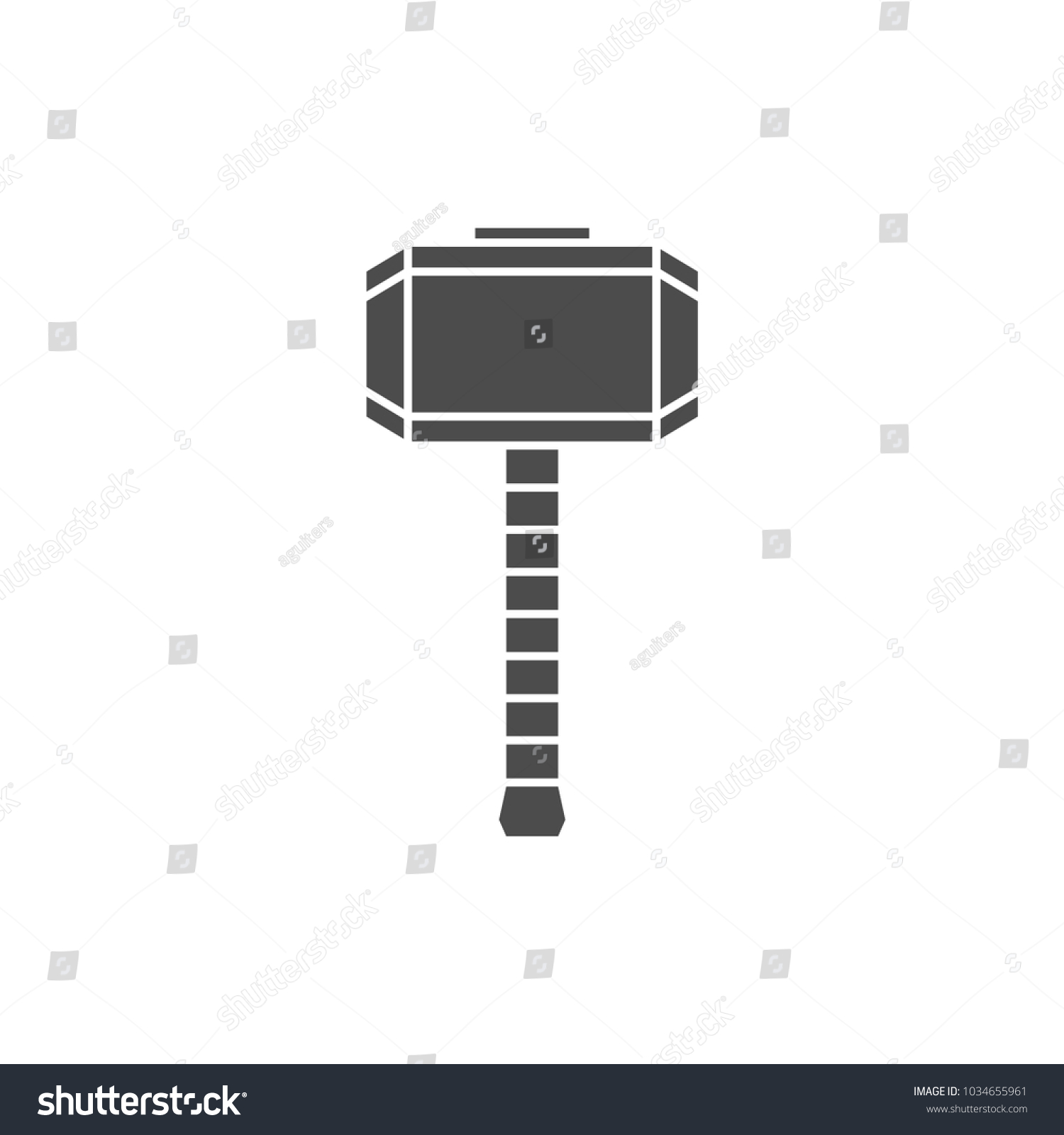 Hammer Thor Silhouette Mjolnir Icon Stock Vector (Royalty Free ...