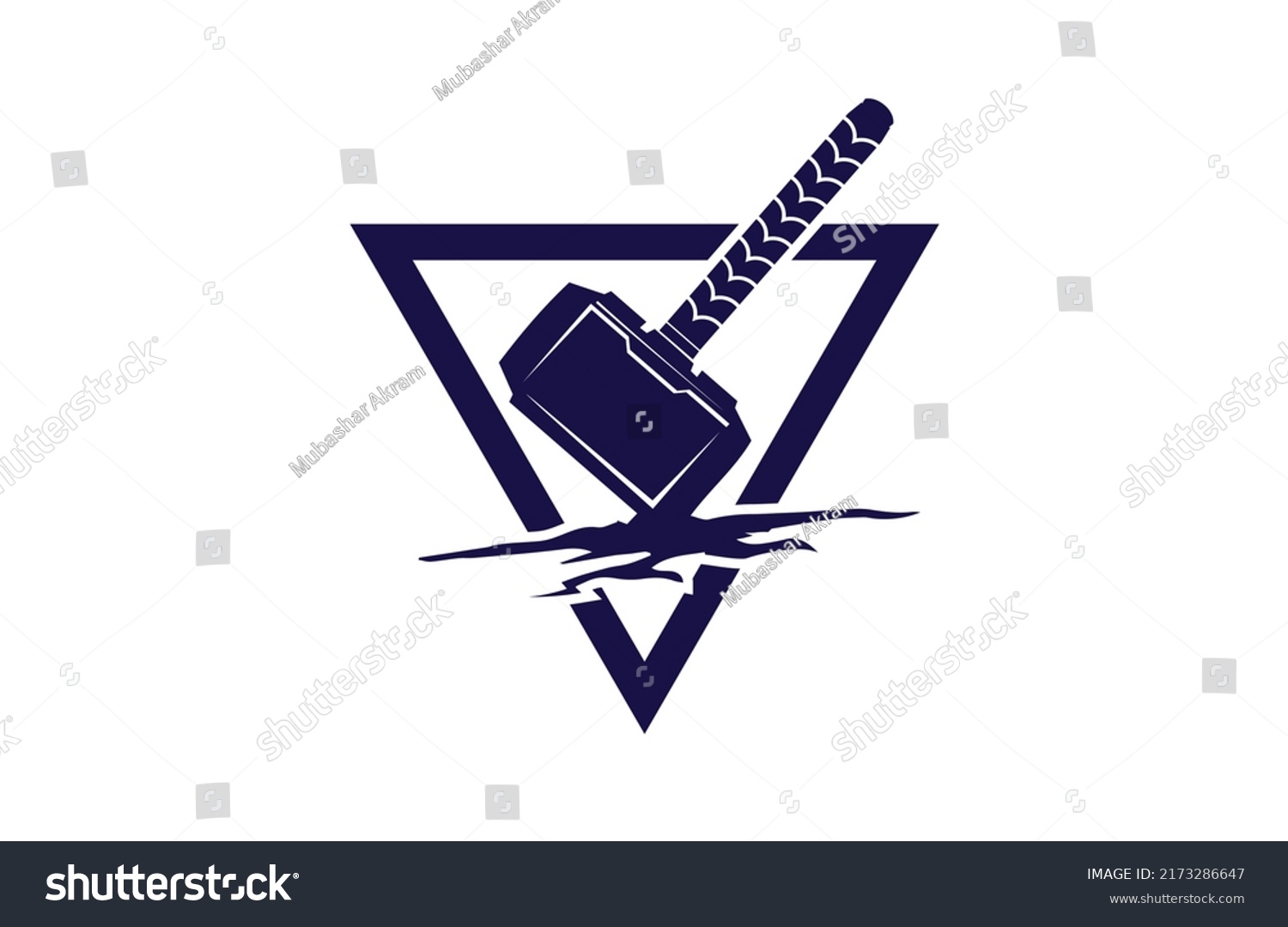 SVG of Hammer triangular logo design svg
