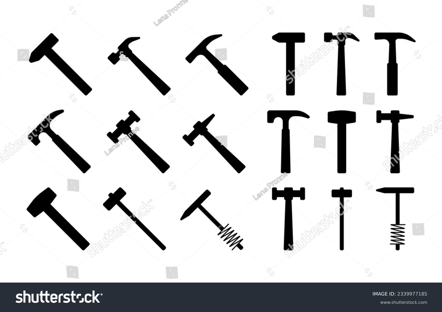 SVG of Hammers silhouette icons cliparts construction tools signs svg