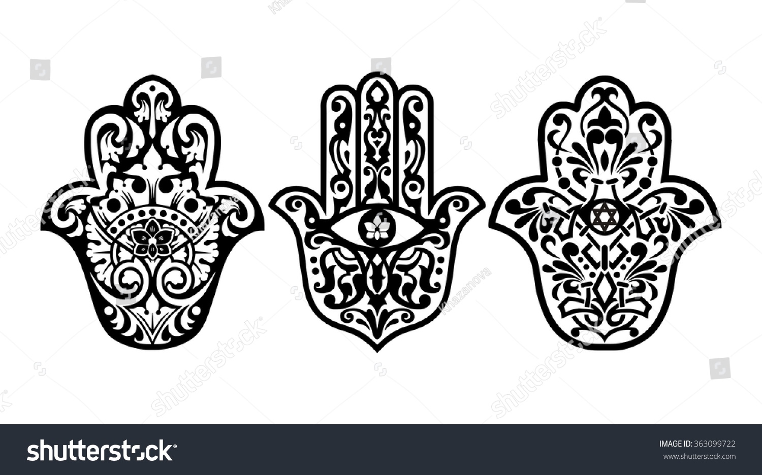 hand hindu symbol hamsa meaning Stock Fatima Vector Amulet Hand Hand Symbol Hamsa