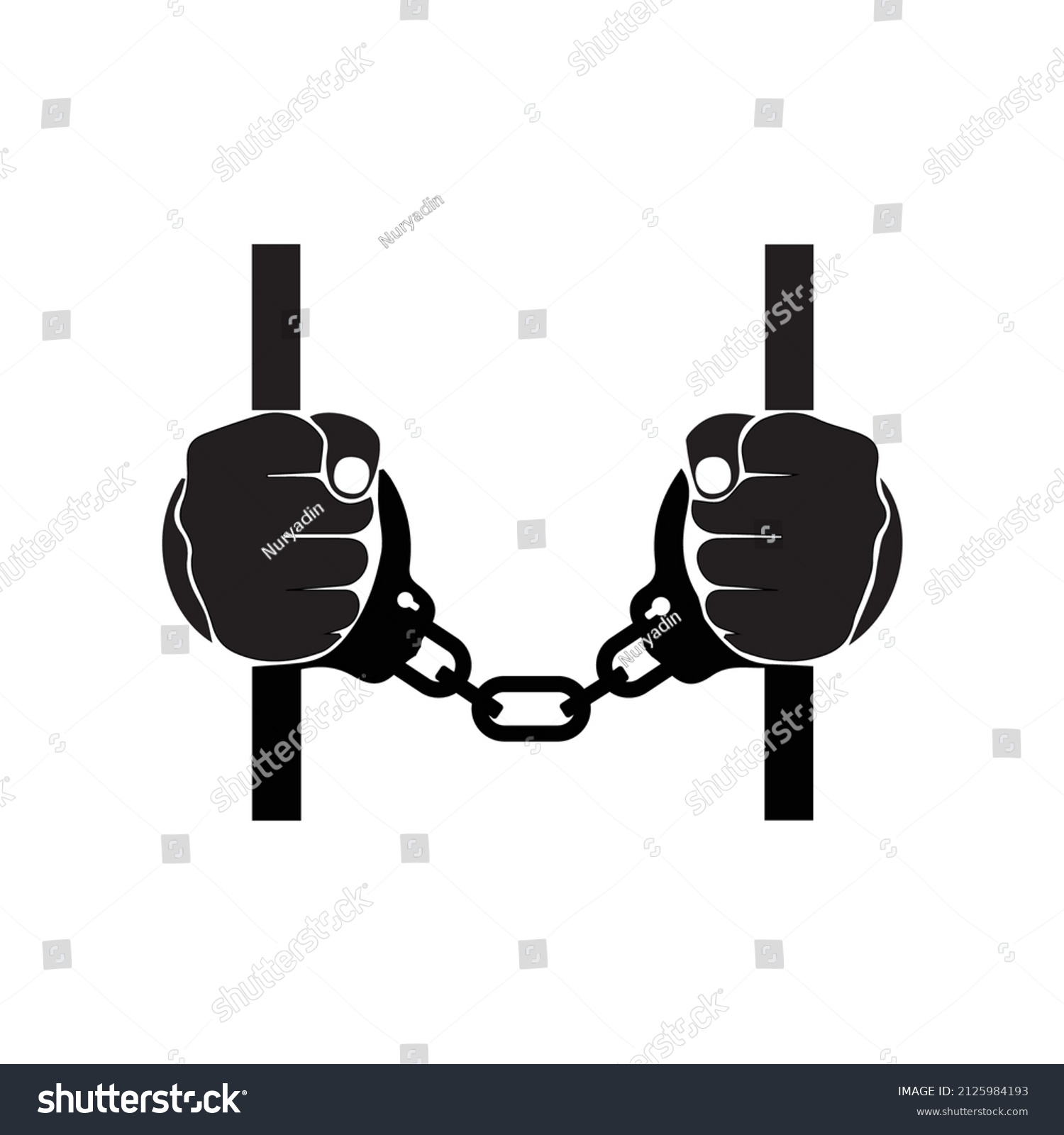 Hancuffs On Hands Criminalarrested Man Handcuffs Stock Vector (Royalty ...