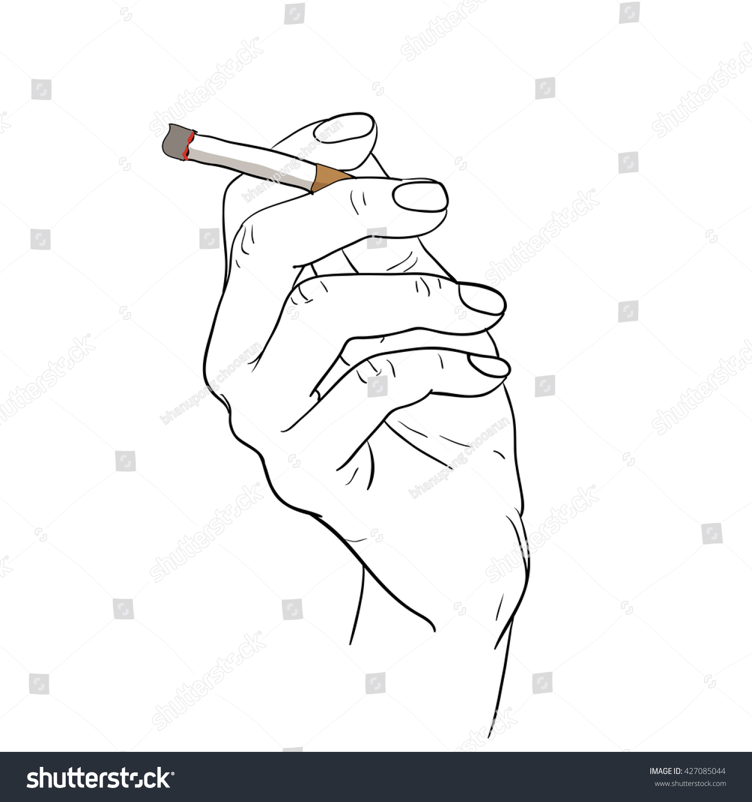 Hand Activityhand Holding Cigarette Side View Stock Vector 427085044 ...