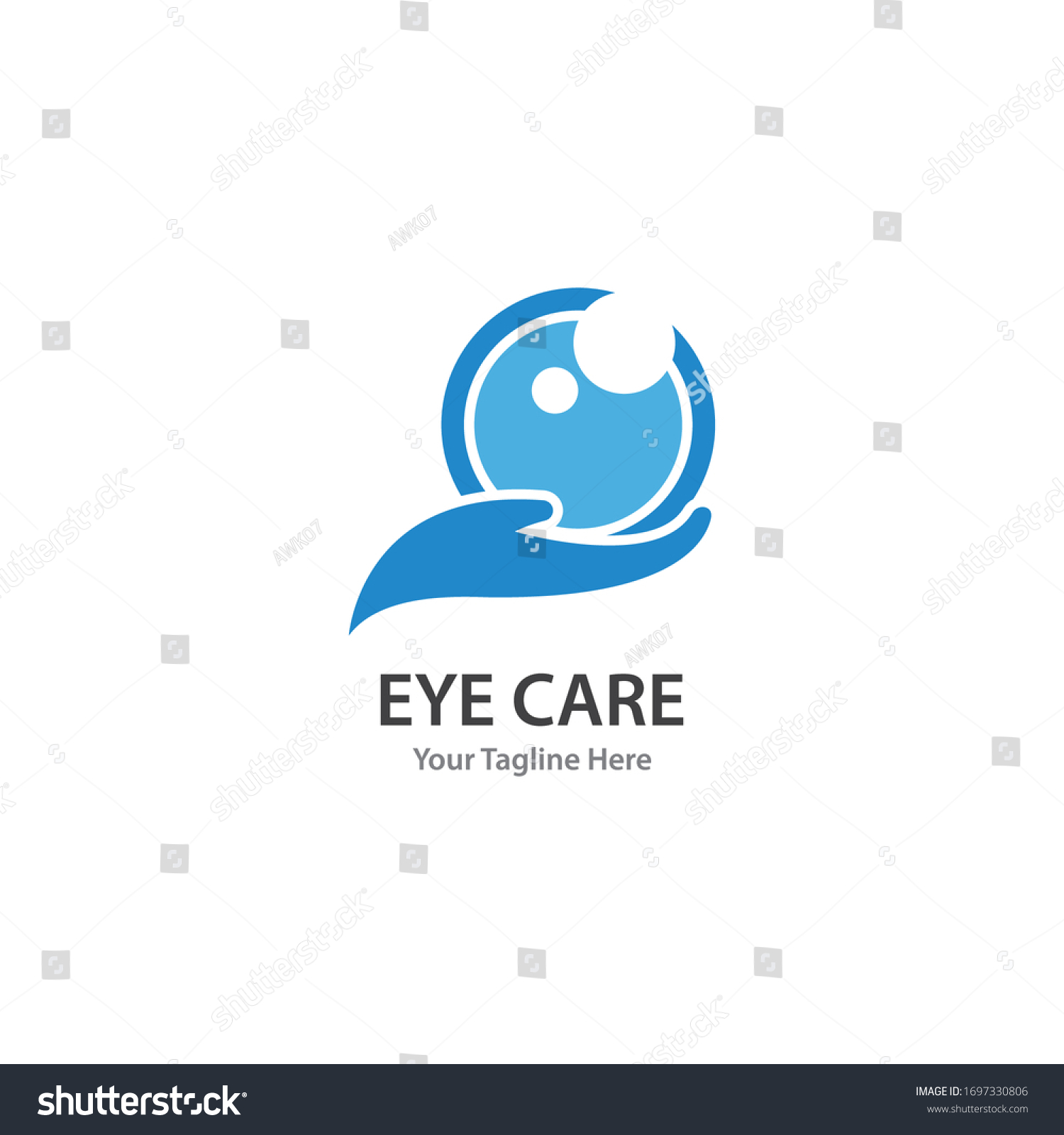 Hand Eye Logo Vector Flat Design Stock Vector (Royalty Free) 1697330806