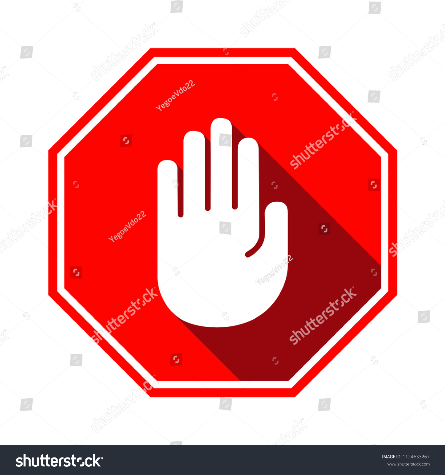 Hand Block Ads Sign Illustration Stock Vector (royalty Free) 1124633267 