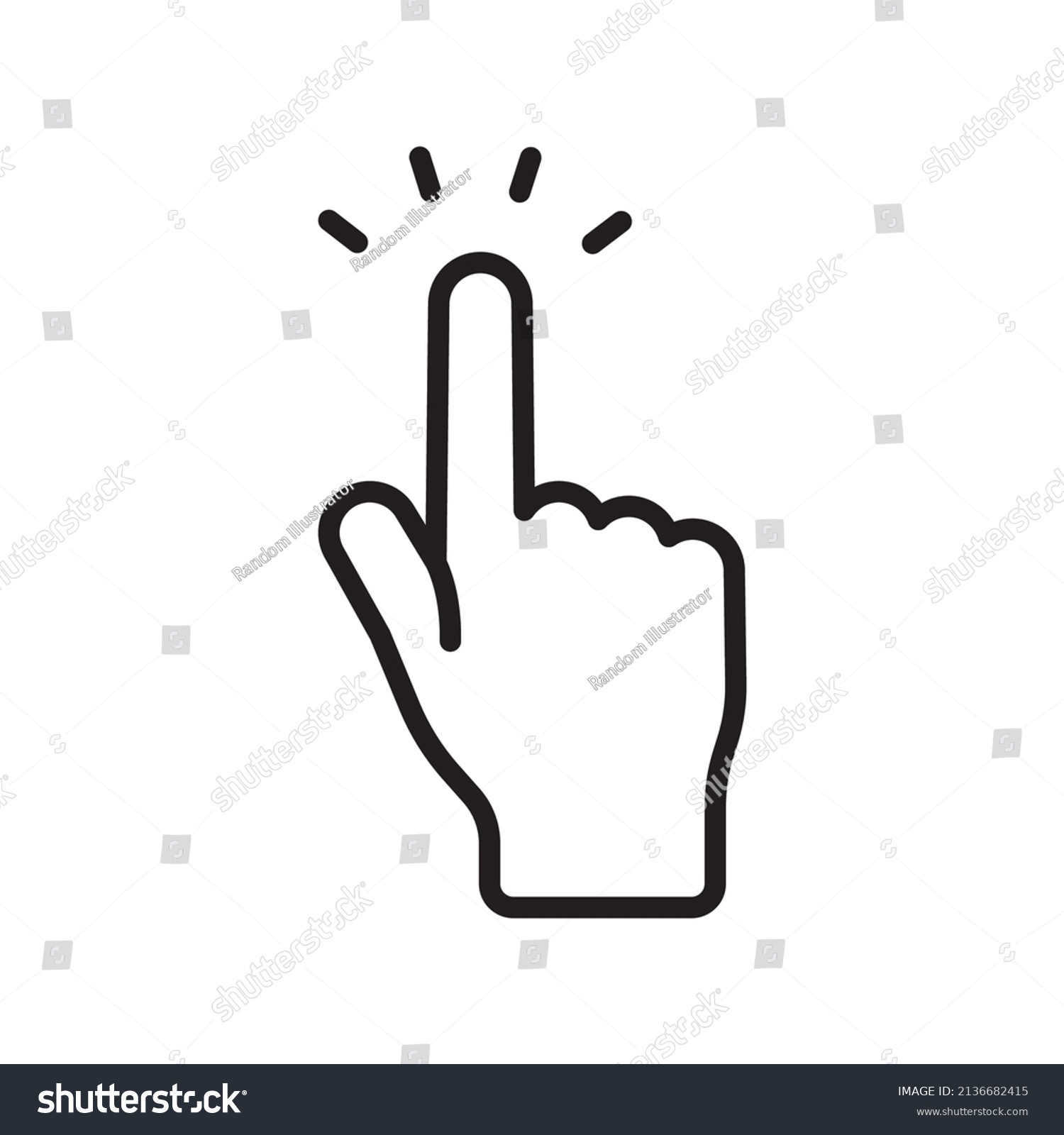 Hand Click Icon Clicking Symbol Finger Stock Vector (Royalty Free ...