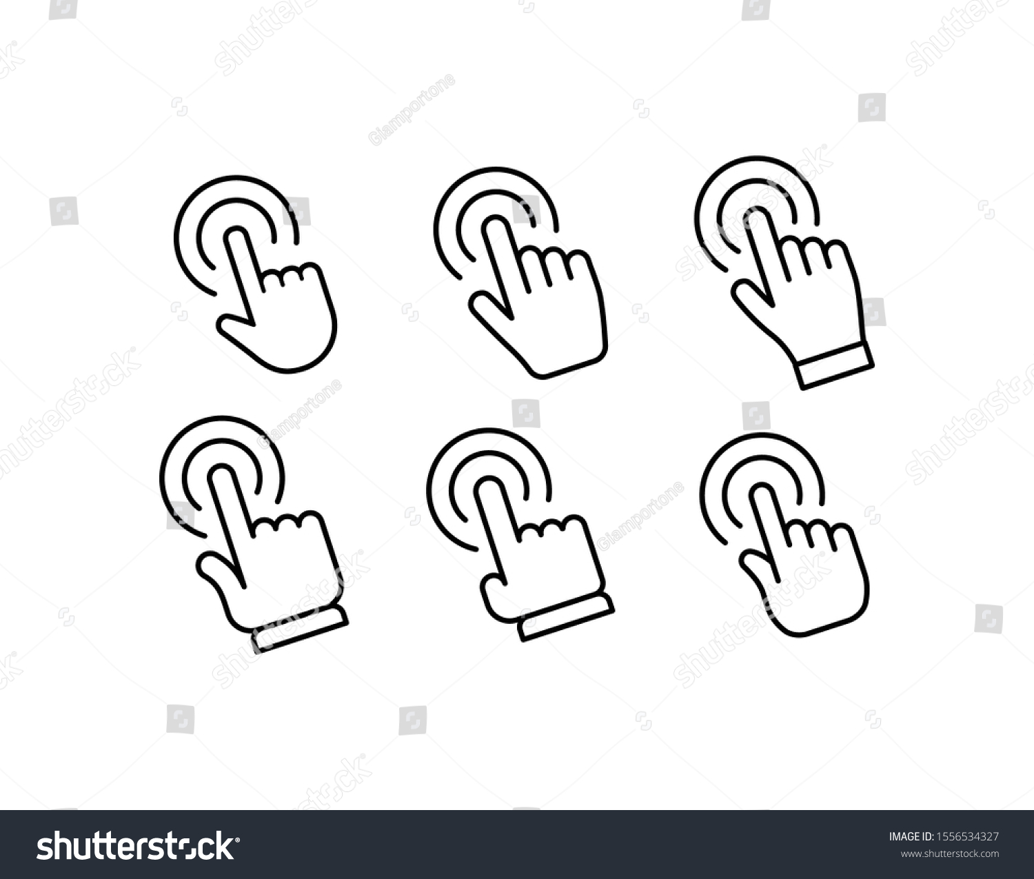 Hand Click Vector Icons Clicking Hands Stock Vector (Royalty Free ...