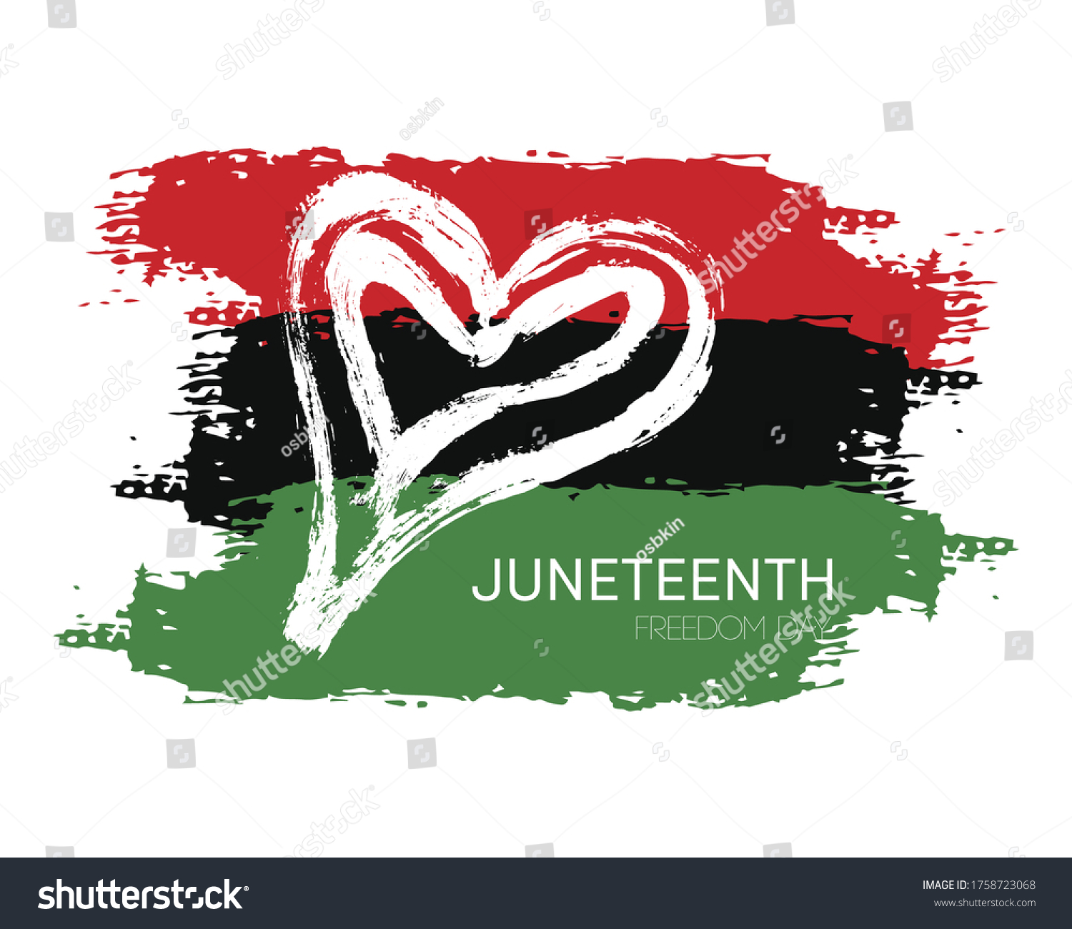 Hand Draw Juneteenth Freedom Day Flag Stock Vector Royalty Free