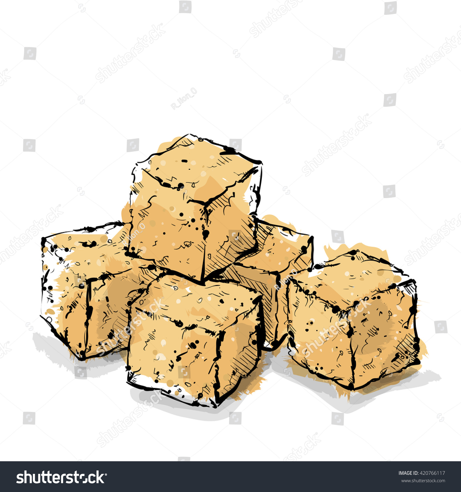 Hand Draw Brown Sugar Cubes Vector 库存矢量图（免版税）420766117 Shutterstock