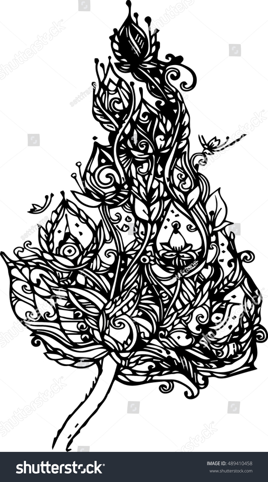 hand draw imagination lotus design thai stock vector 489410458 hand draw imagination lotus design thai stock vector 489410458