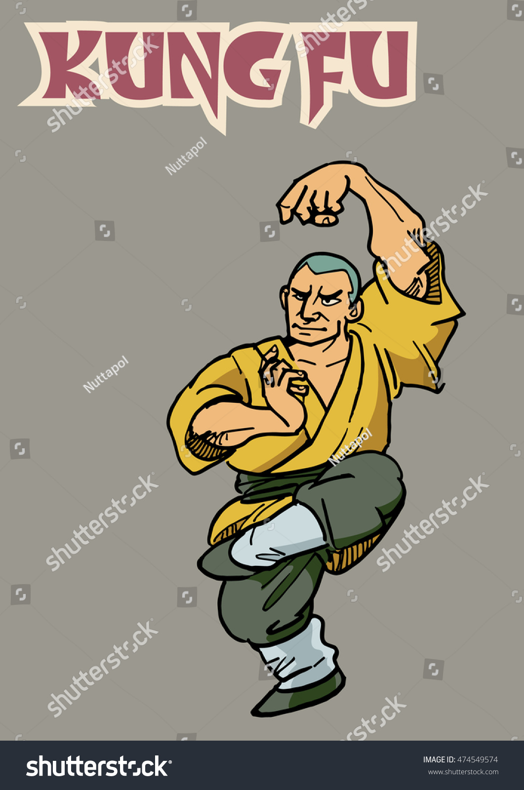 Hand Draw Kungfu Action Color Stock Vector (Royalty Free) 474549574 ...