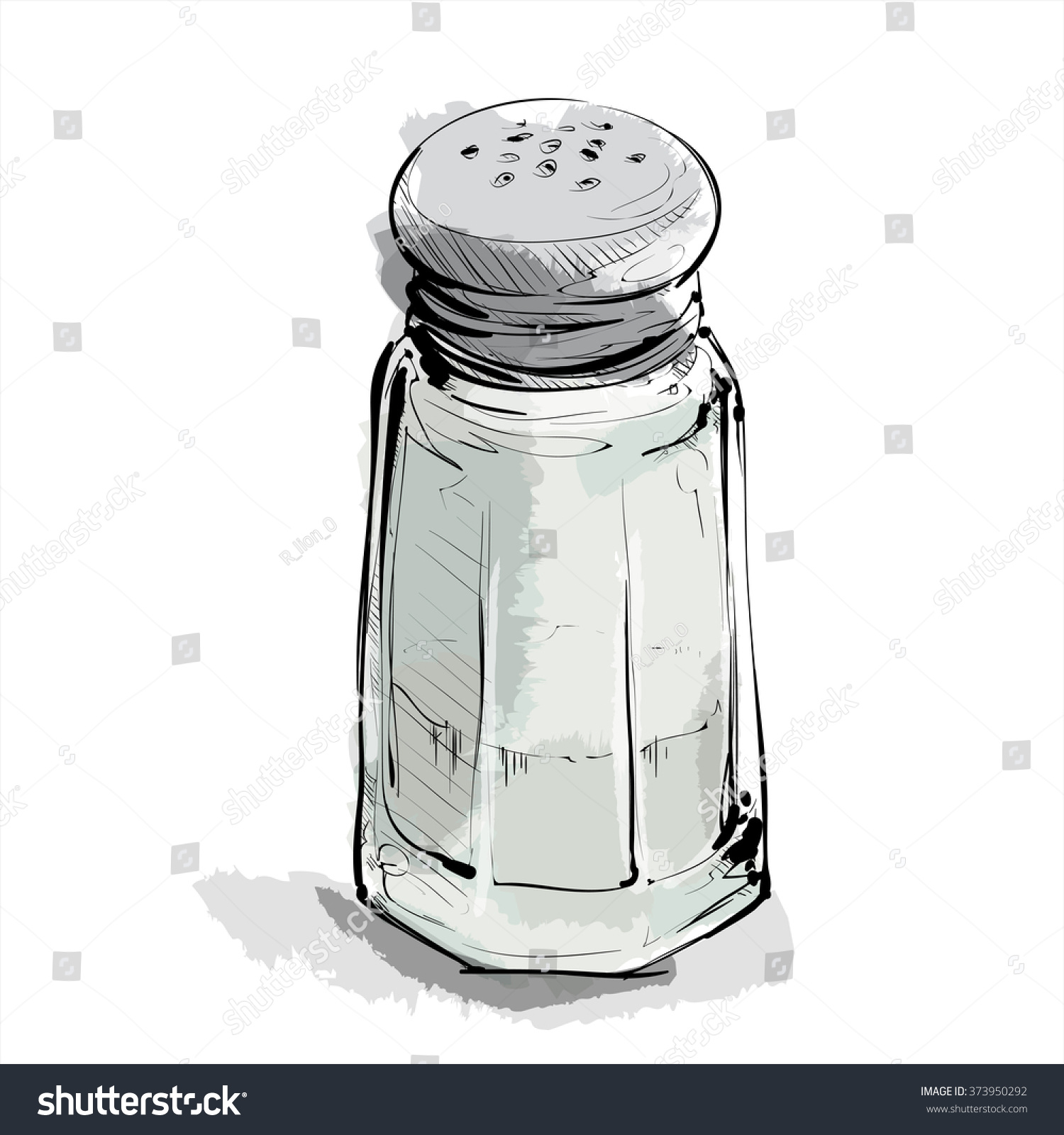 Hand Draw Salt Shaker Vector Illustration Stock Vector 373950292