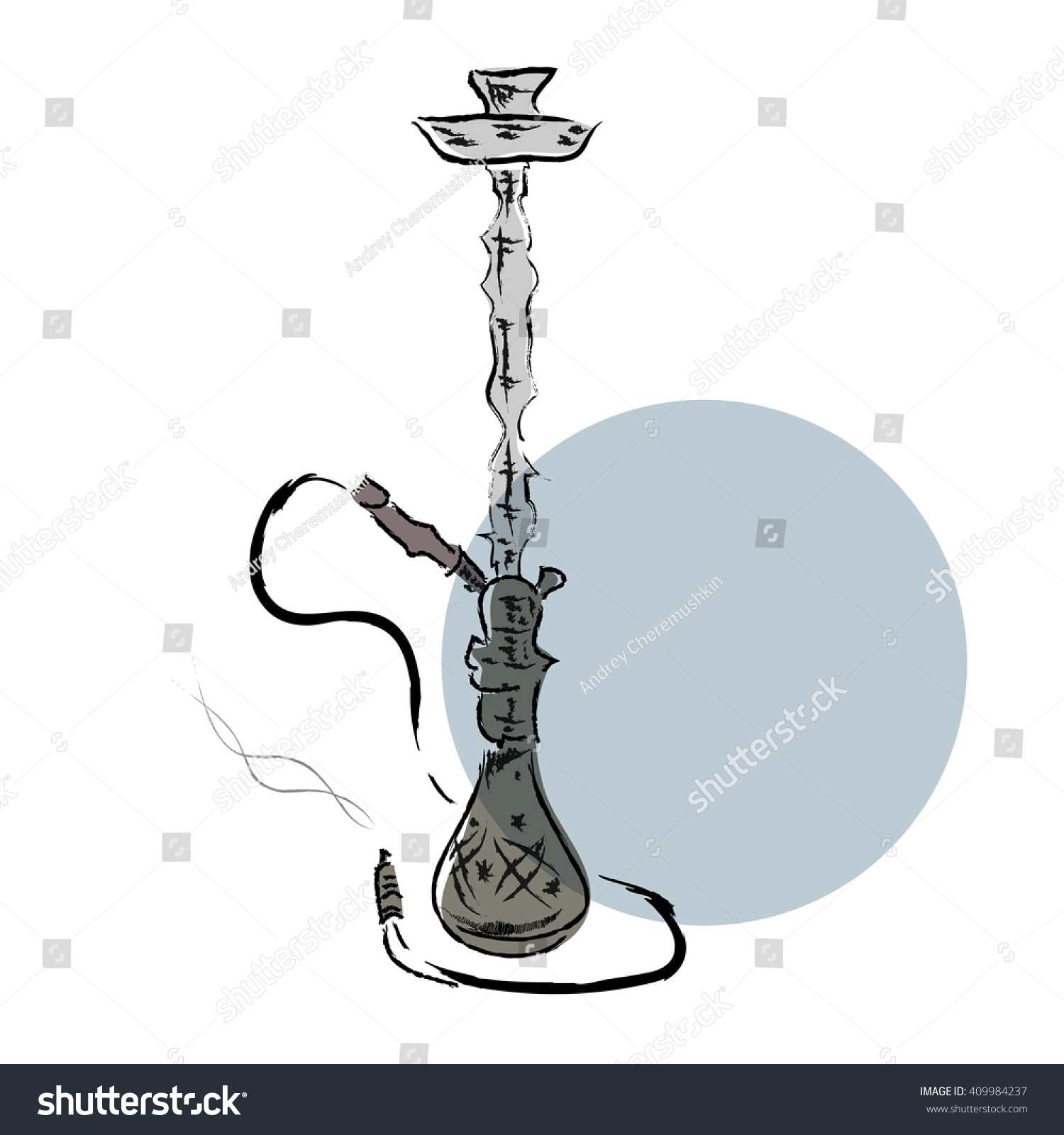 Hand Draw Sketch Hookah Vector Illustration vetor stock (livre de