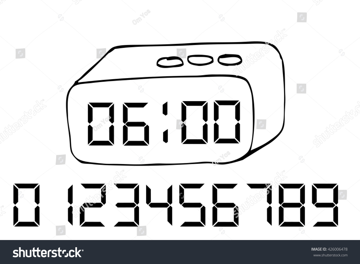 draw to digital a how clock Alarm Sketch Hand Stock Clock Draw Vector Digital