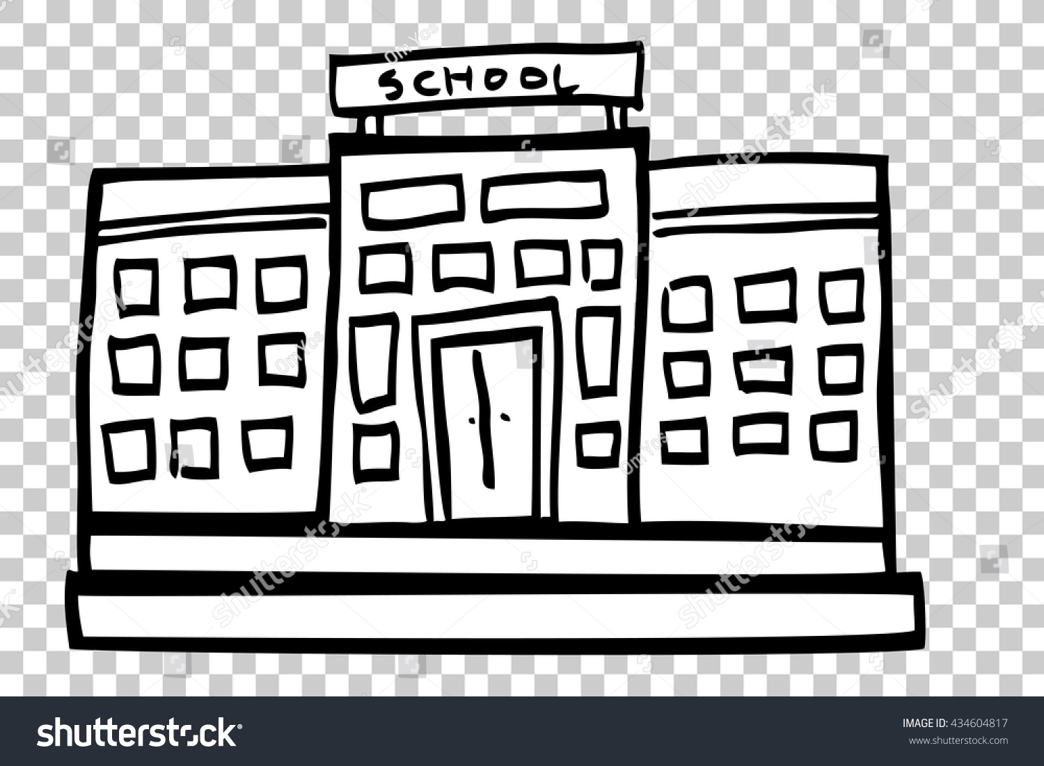 Hand Draw Sketch School Building Stock Vector 434604817 - Shutterstock