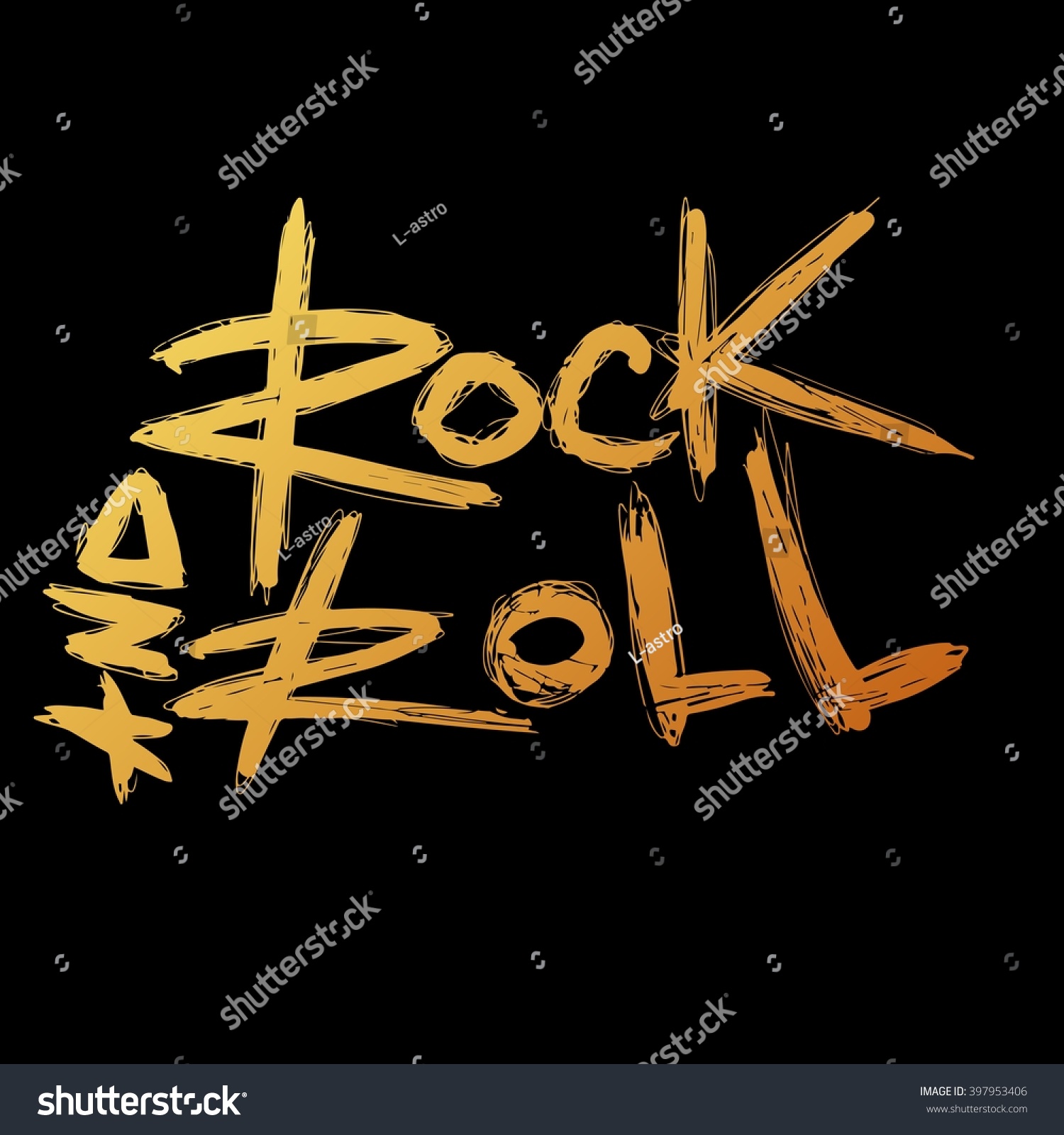 Hand Draw Sketch Rock Roll Illustration Stock Vector (Royalty Free ...