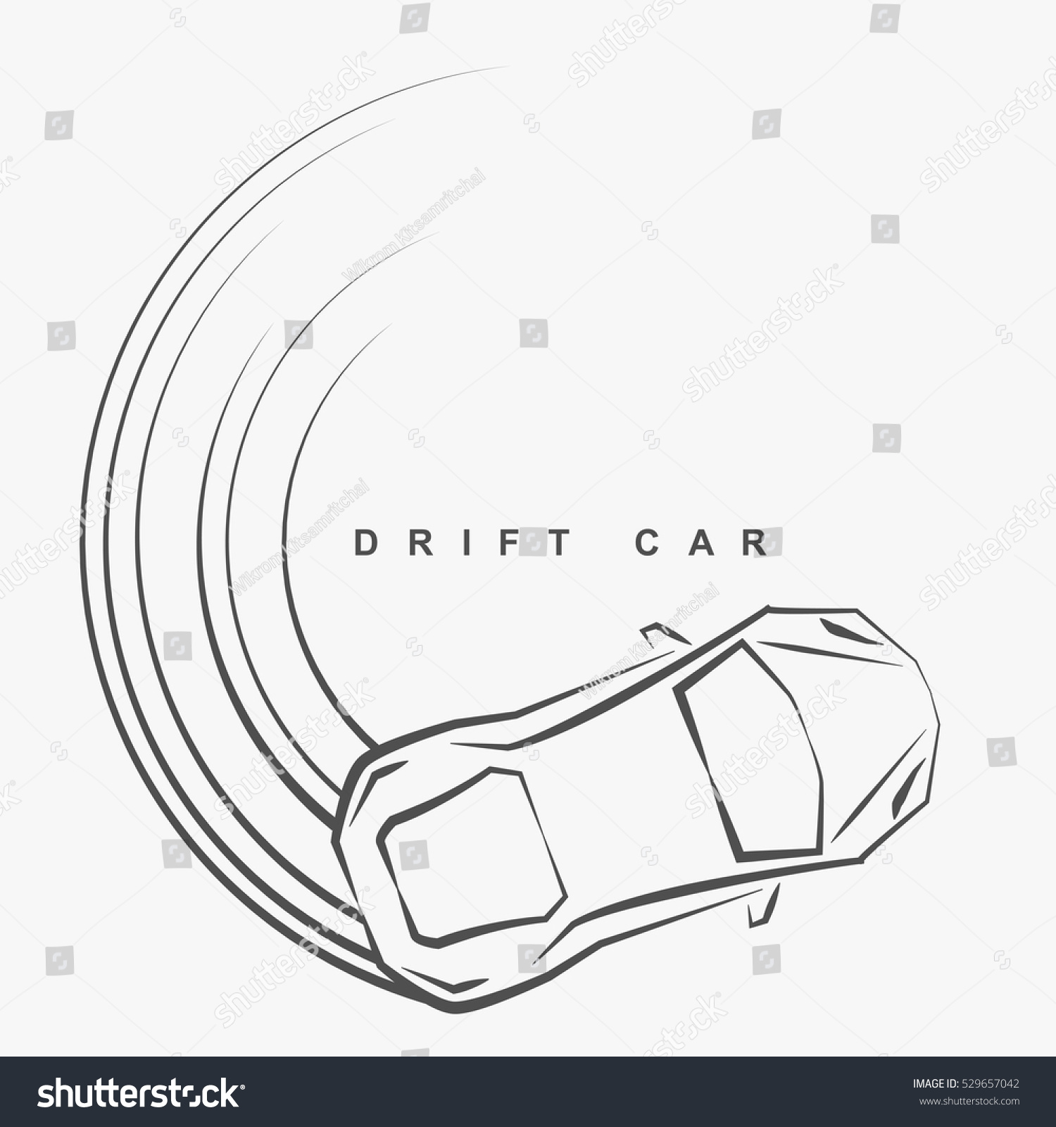 Hand Draw Style Drift Car Logo Stock Vector Royalty Free