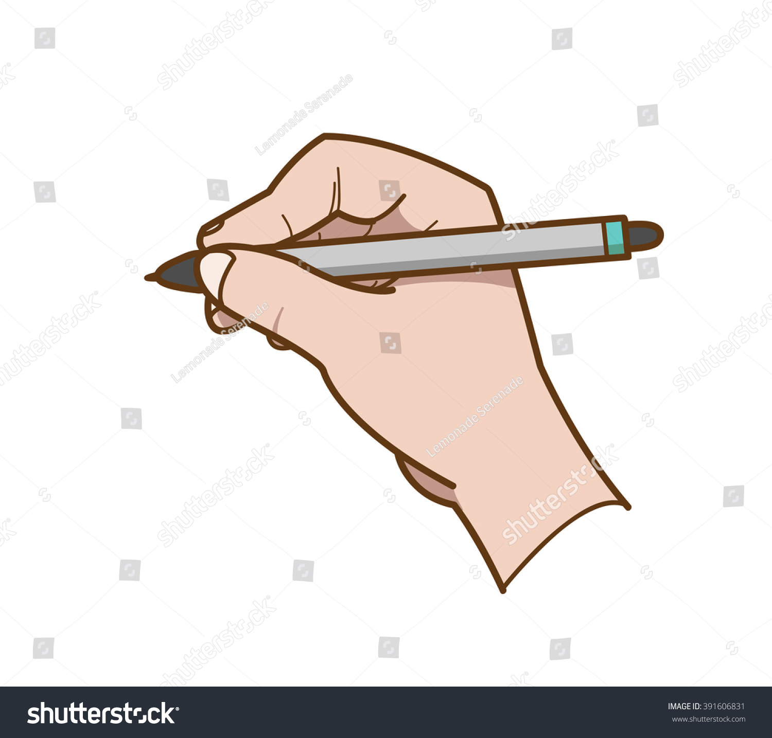 Hand Drawing, A Hand Drawn Vector Illustration Of A Hand Holding A ...