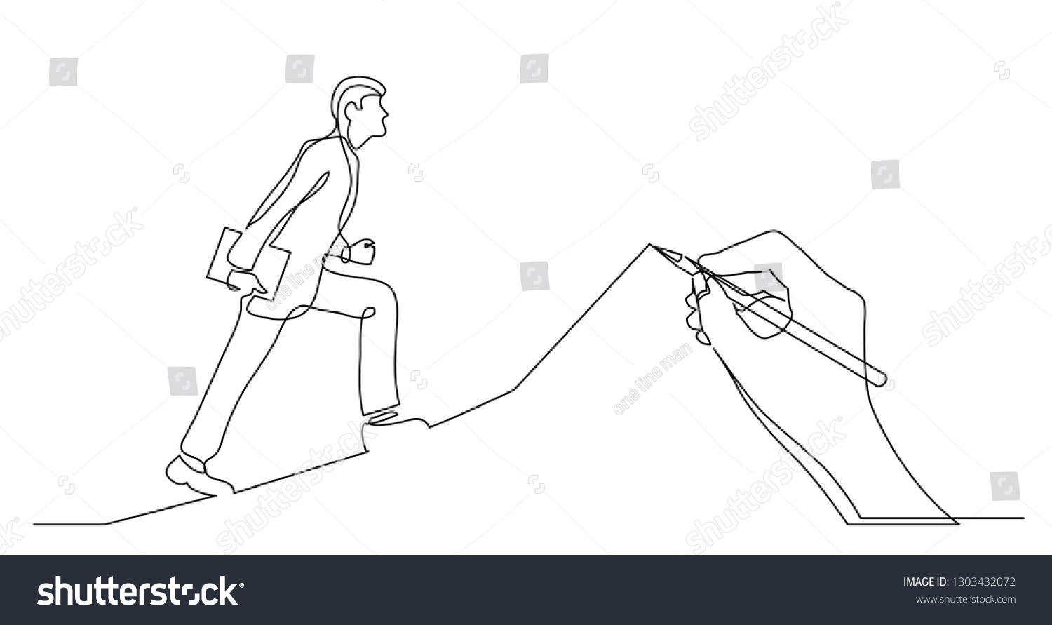 Hand Drawing Business Concept Sketch Man Stock Vector Royalty Free 1303432072 7819