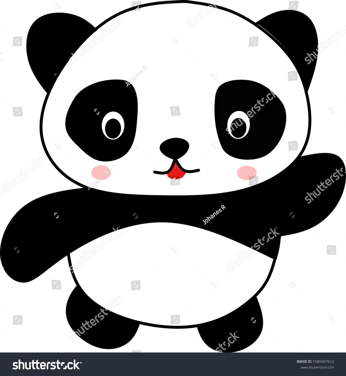 Hand Drawing Cute Panda Variation Stock Vector Royalty Free 1580407612 Shutterstock 