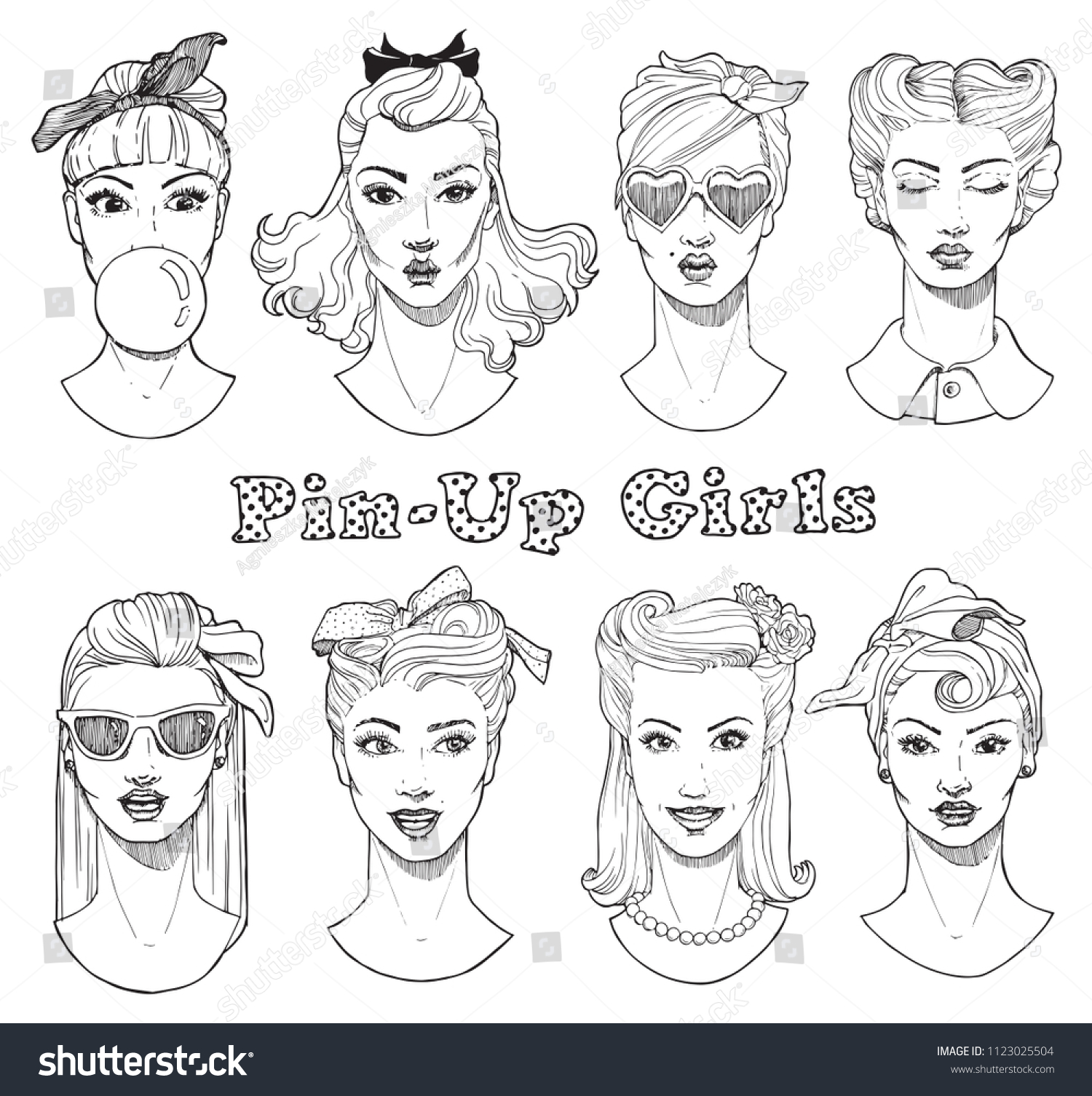 Hand Drawing Pin Girls Board Stock Vector Royalty Free 1123025504