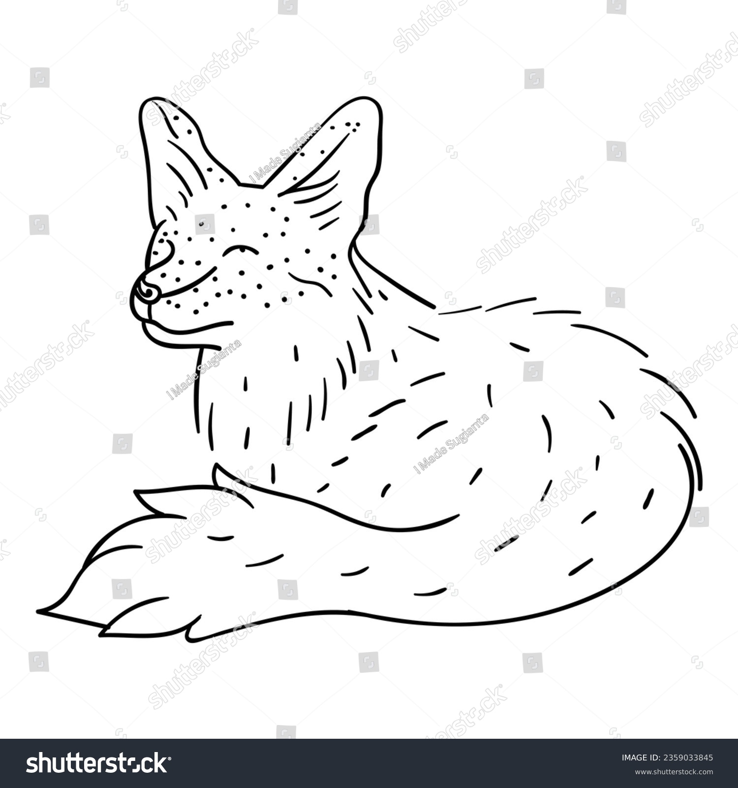 SVG of Hand drawing style of fox vector. Suitable for animals icon, sign or symbol. svg
