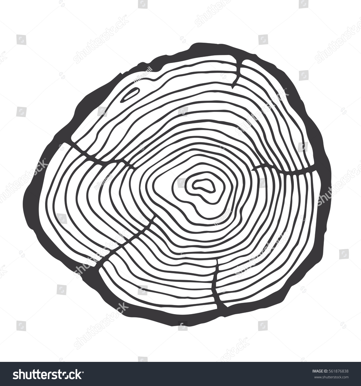 Hand Drawing Wood Logo Natural Design Stock Vector Royalty Free