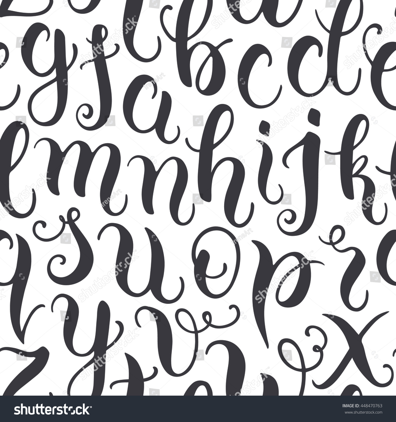 Hand Drawn Abc Letters Seamless Pattern Stock Vector (royalty Free 