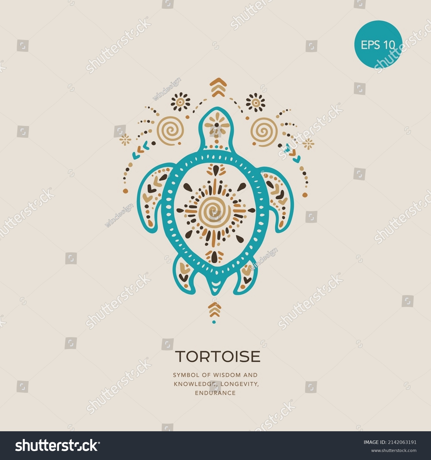 SVG of Hand drawn abstract portrait of turtle. Vector hand draw design. Totem animals. svg