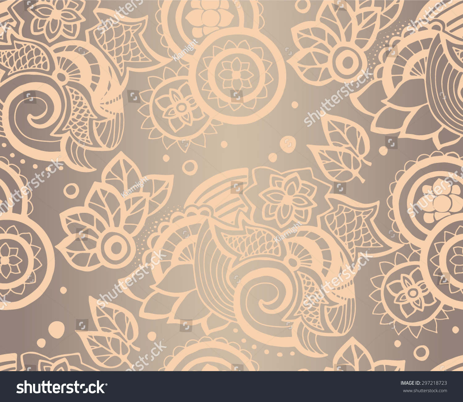 Vector Seamless Monochrome Floral Pattern Hand Drawn Floral stock vector hand drawn abstract seamless pattern