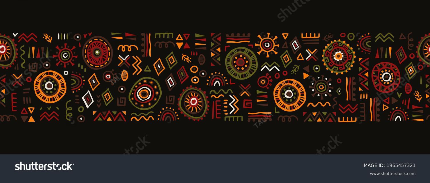 SVG of Hand drawn  abstract seamless pattern, ethnic background, african style - great for textiles, banners, wallpapers, wrapping - vector design svg