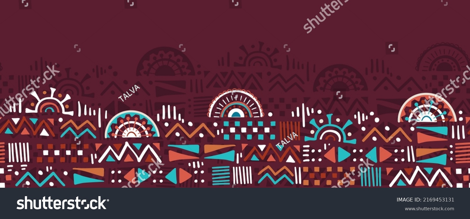 SVG of Hand drawn  abstract seamless pattern, ethnic background, simple style - great for textiles, banners, wallpapers, wrapping - vector design svg