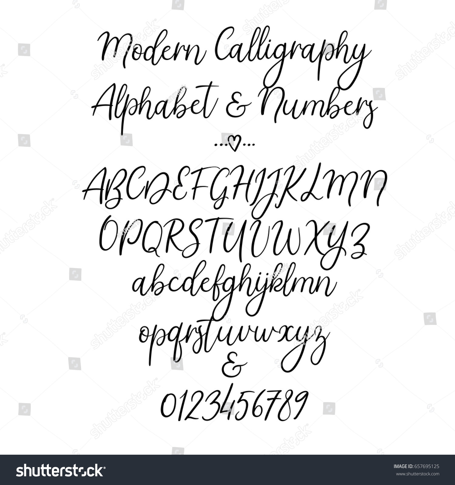 Hand Drawn Alphabet Brush Painted Letters Stock Vector (Royalty Free ...