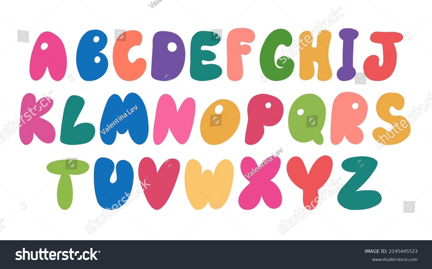 Hand Drawn Alphabet Letters Cartoon Word Stock Vector (Royalty Free ...