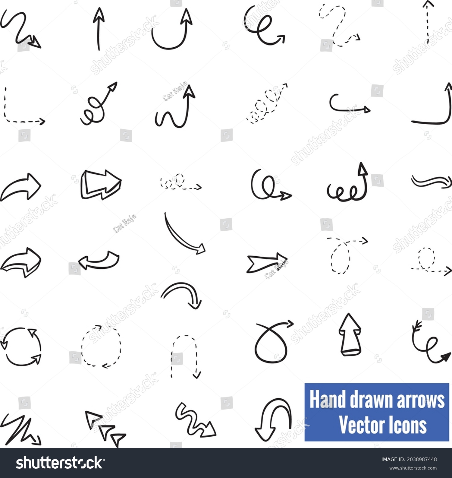 SVG of Hand drawn arrows outline Web icon set, simple thin line vector icons, vector icon collection svg