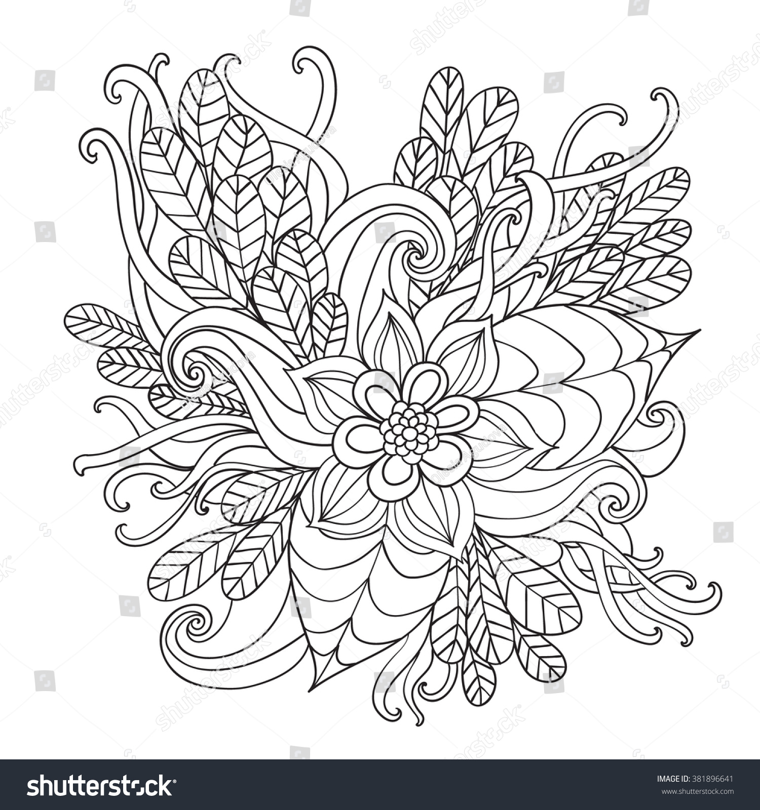 Hand Drawn Artistic Ethnic Ornamental Patterned Stock Vector (Royalty
