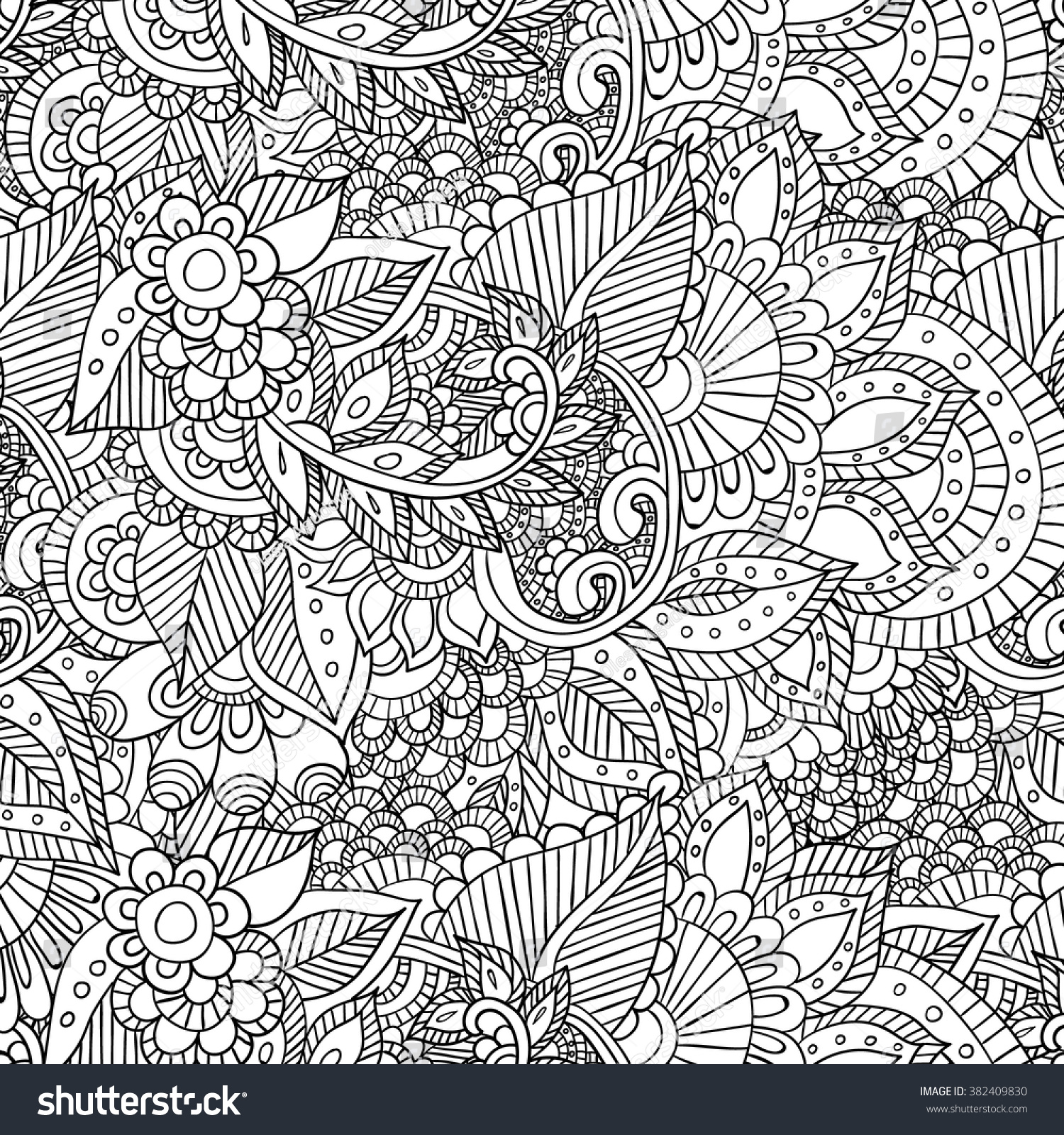 Hand Drawn Artistic Ethnic Ornamental Patterned Stock Vector (Royalty ...