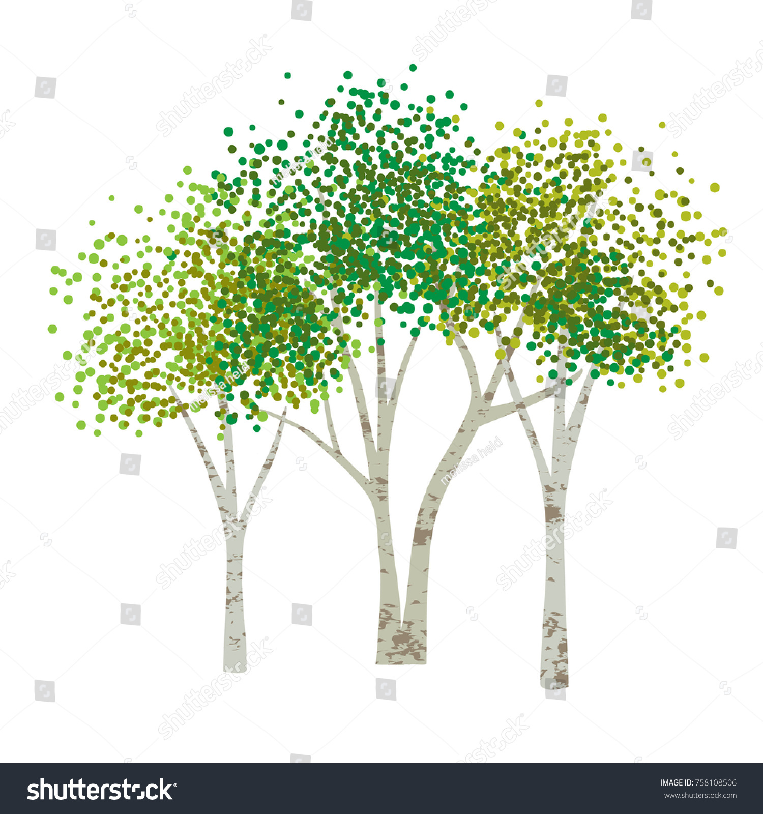 SVG of hand drawn aspen birch vector trees clipart svg