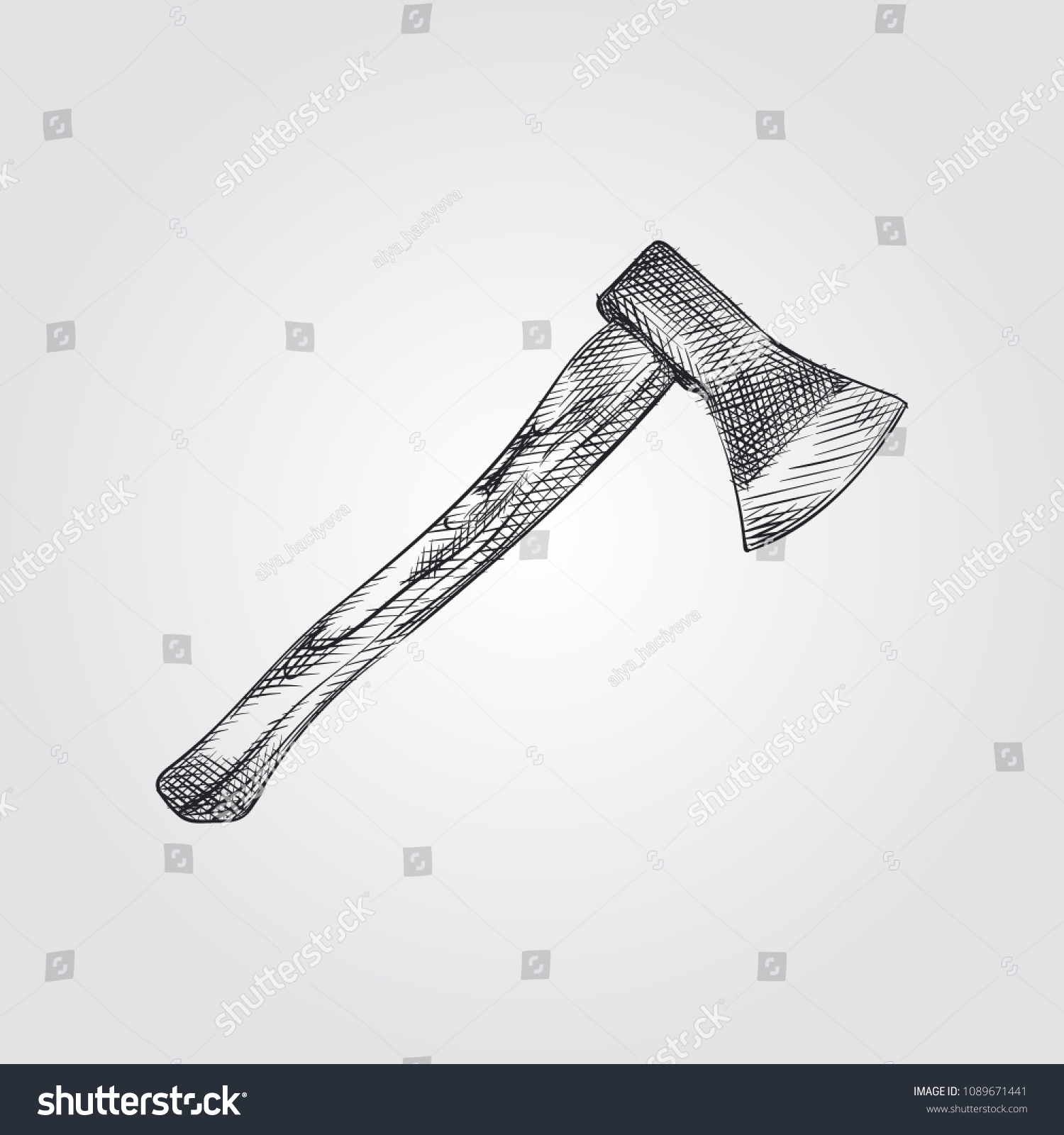 Hand Drawn Ax Sketch Symbol Isolated Stock Vector (Royalty Free) 1089671441