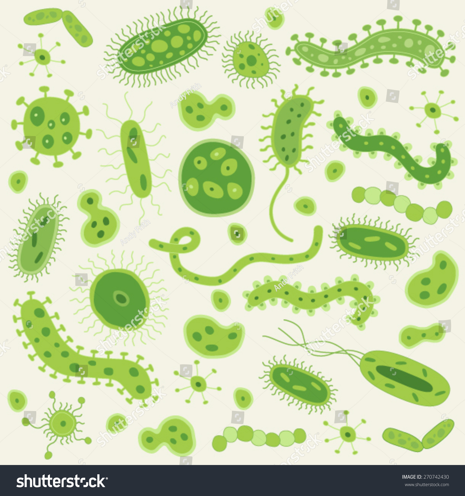 Hand Drawn Bacteria / Germs Stock Vector 270742430 : Shutterstock