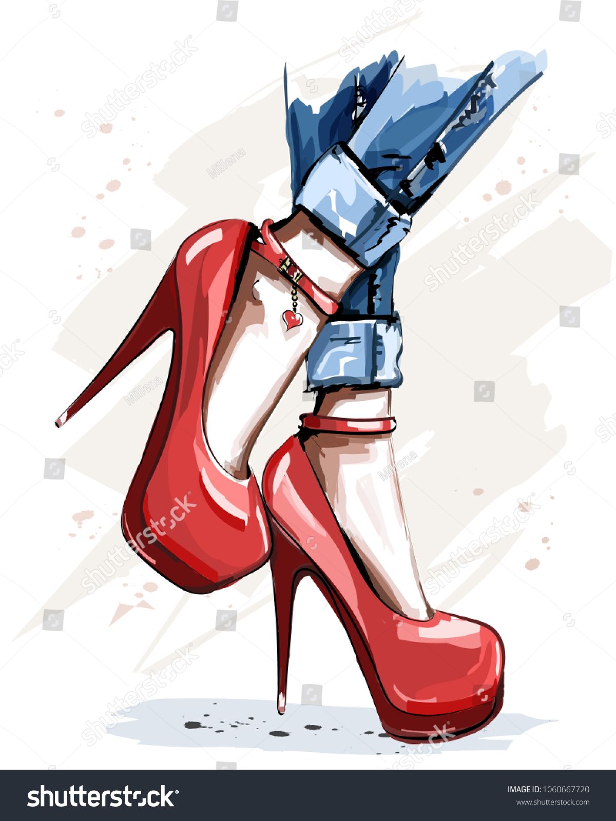 red heels fashion