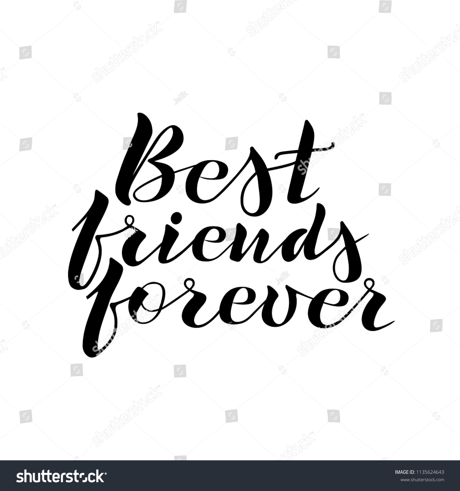 Hand Drawn Best Friends Forever Lettering Stock Vector (Royalty Free ...