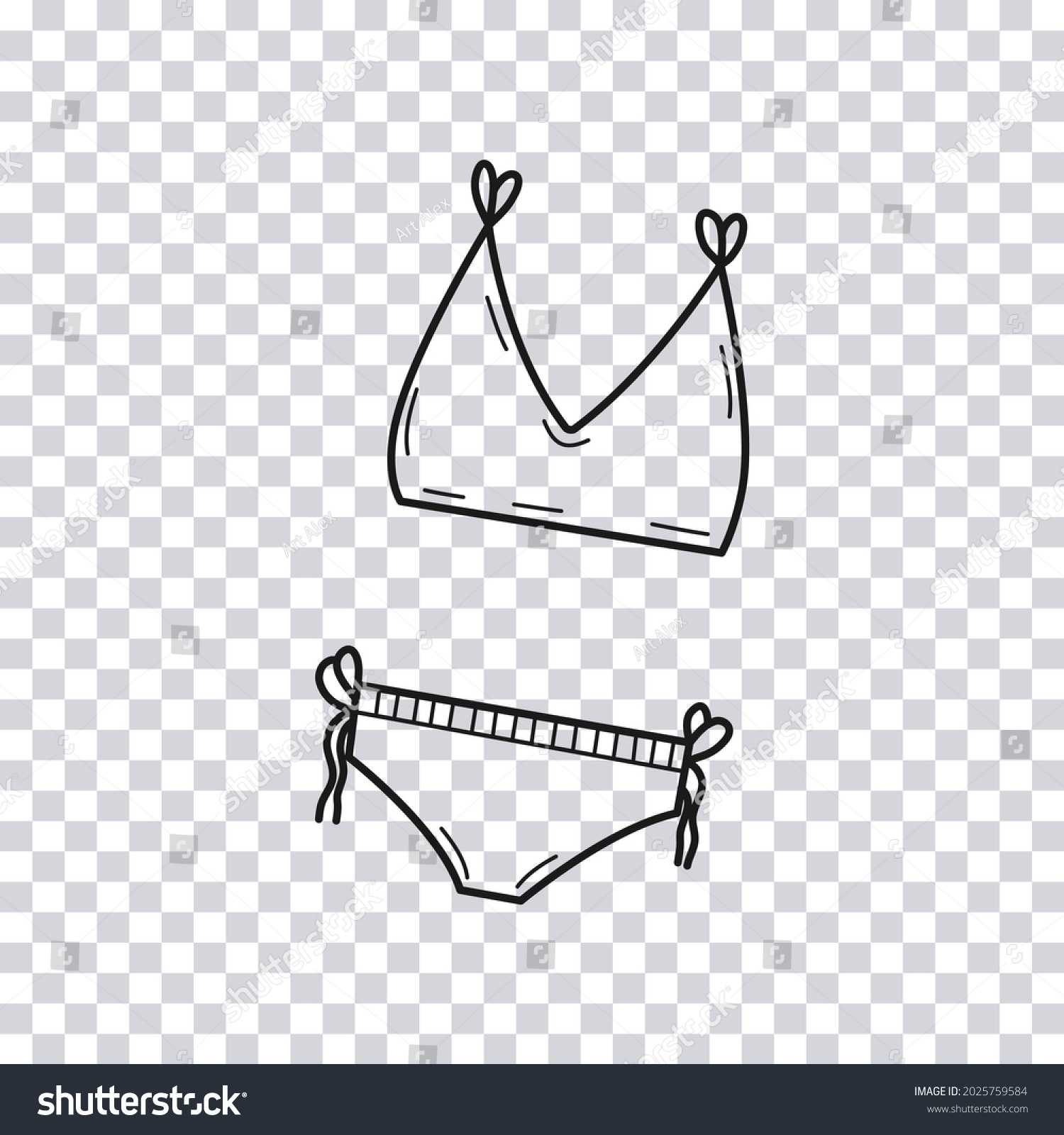 Hand Drawn Bikini Isolated On Transparent Stock Vector Royalty Free