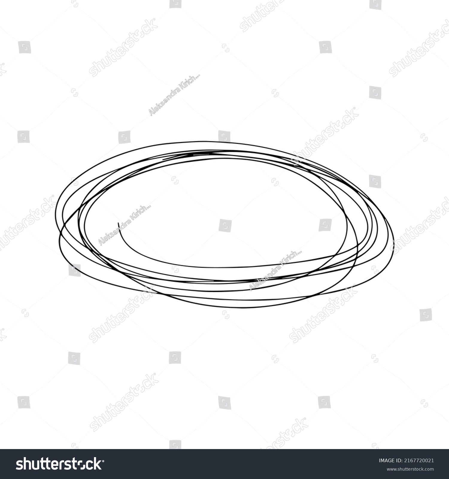 Hand Drawn Black Ink Chaos Circle Stock Vector (Royalty Free ...