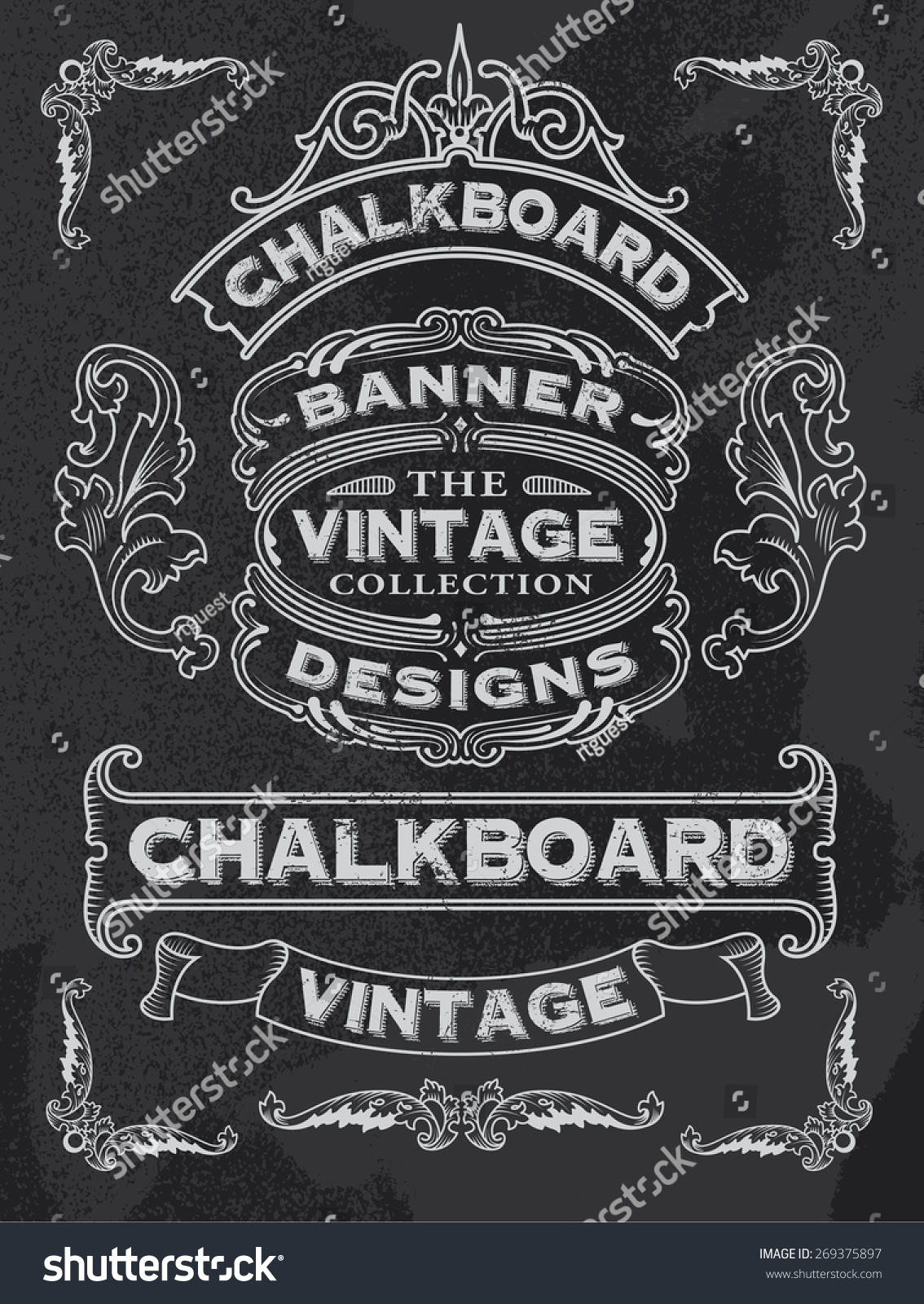 Hand Drawn Blackboard Banner Vector Illustration Stock Vector (Royalty ...