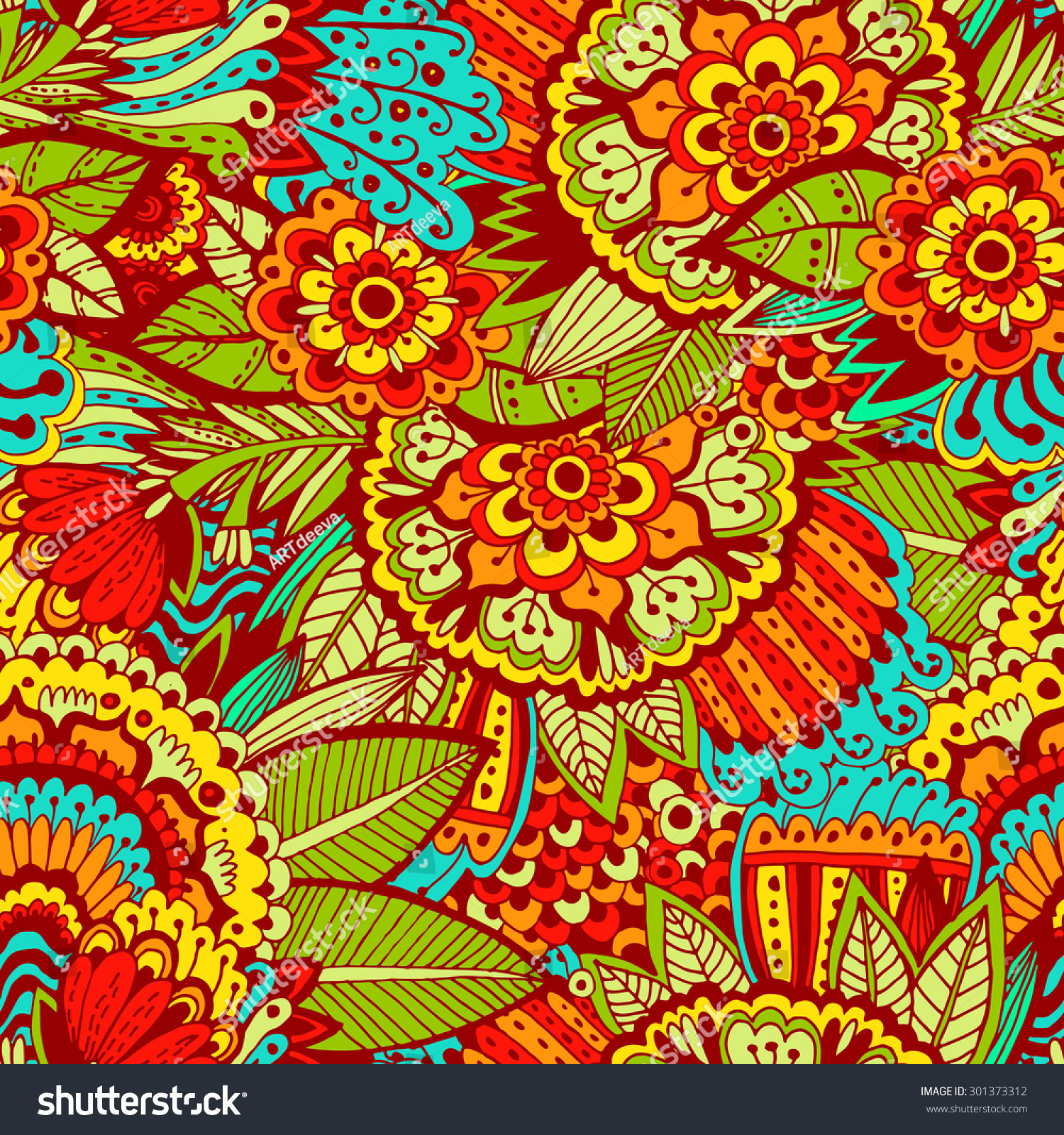 Hand Drawn Bright Beautiful Pattern Pattern Stock Vector (Royalty Free ...