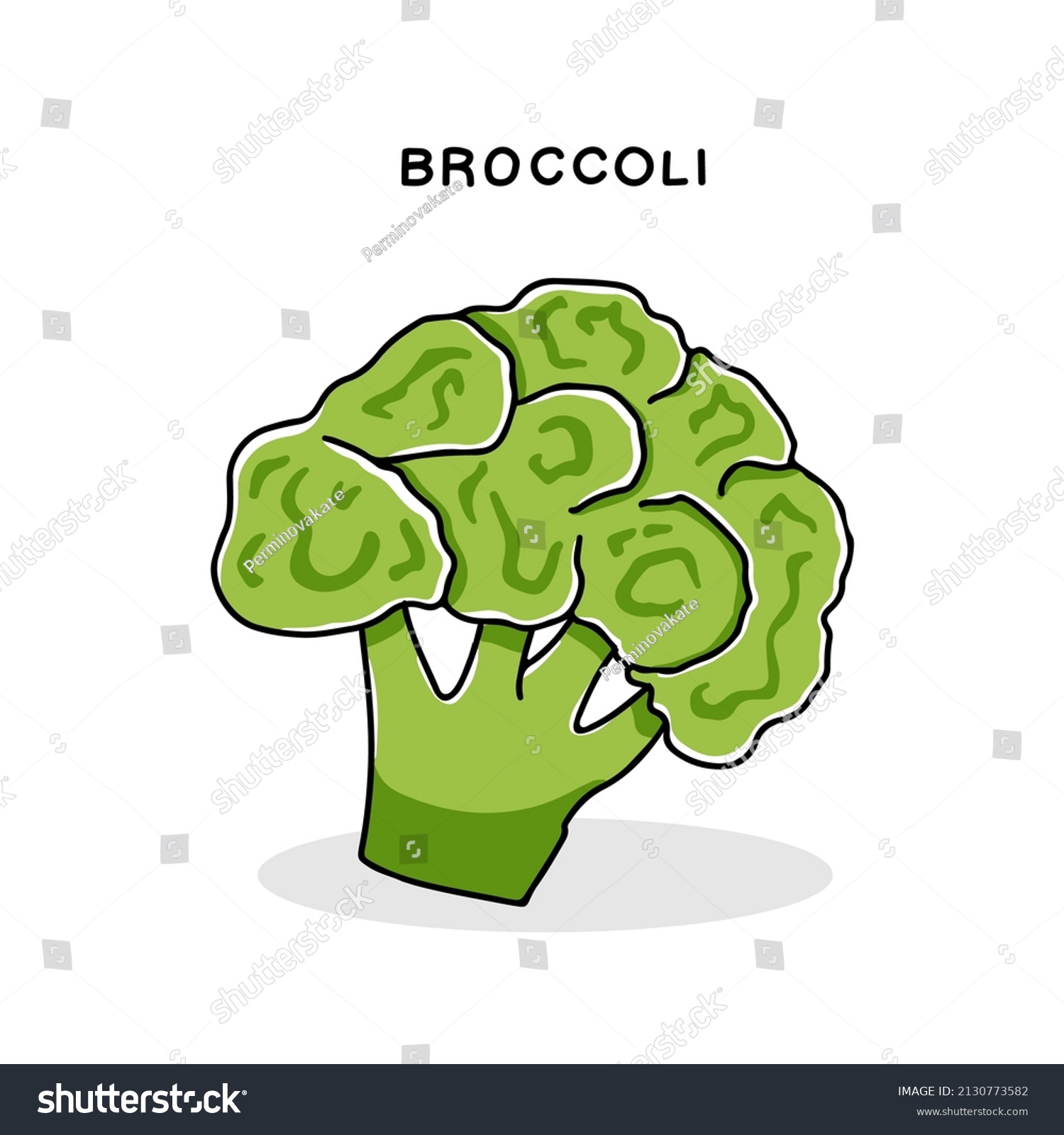 Hand Drawn Broccoli Cabbage Icon Vector Stock Vector Royalty Free 2130773582 Shutterstock 6947