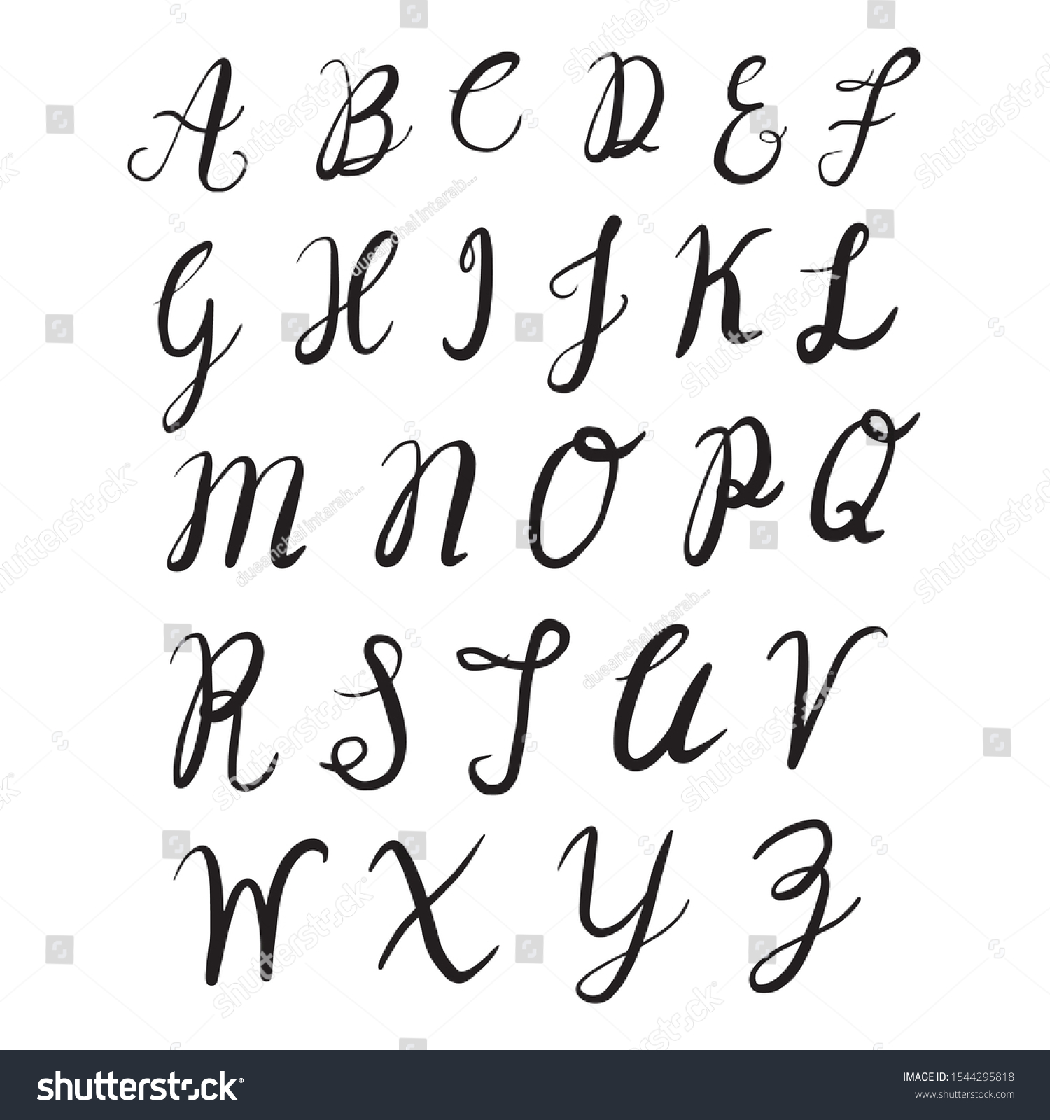 Hand Drawn Brush Font Vector Creative Stock Vector (Royalty Free ...