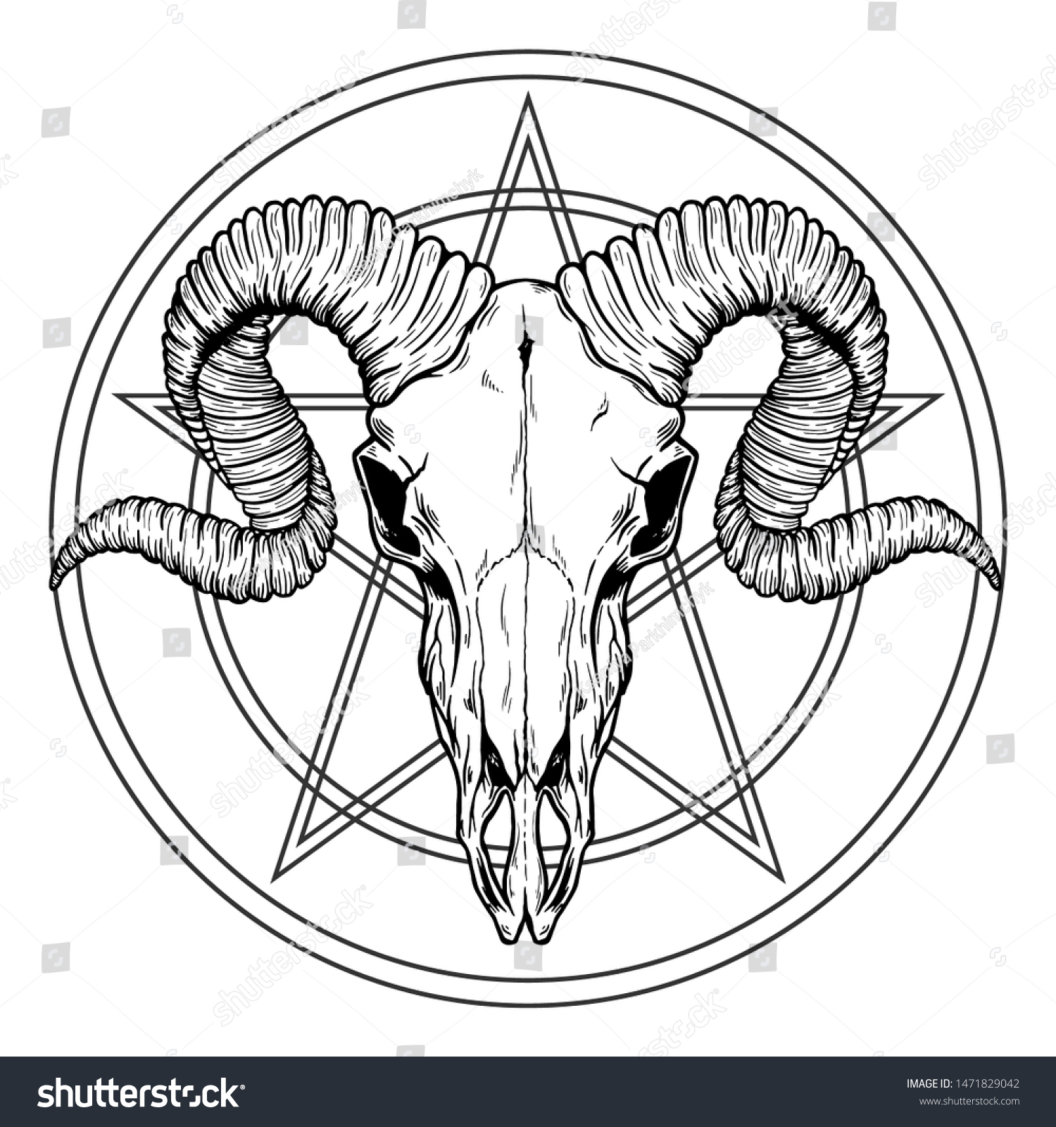 Hand Drawn Buffalo Skull Native American Stock Vector (Royalty Free ...