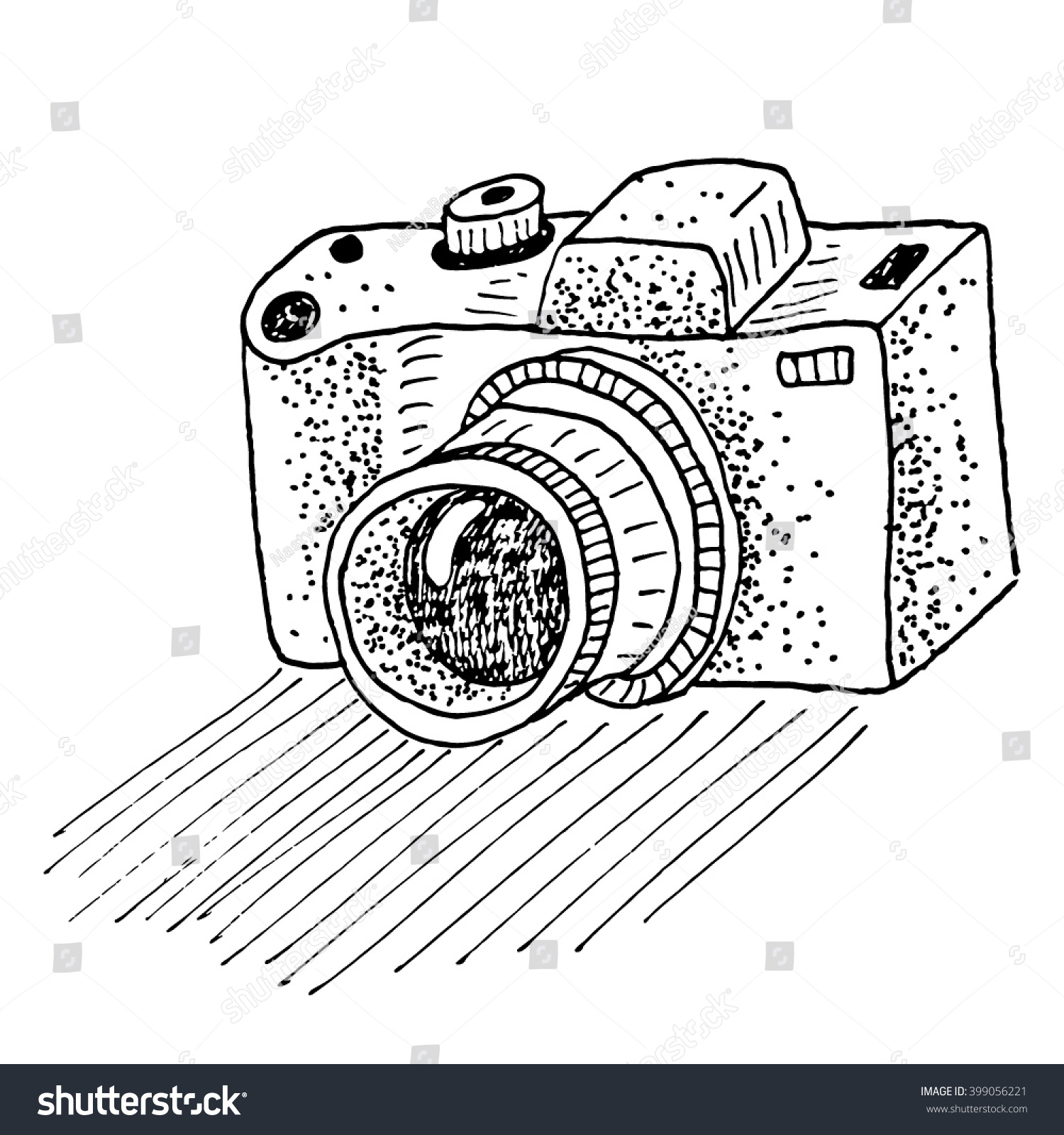 Hand Drawn Camera Sketch Style Stock Vector Shutterstock