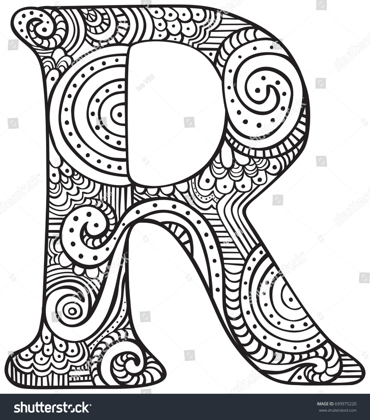 capital vector letter r Vector Hand Black Capital 699975220 Stock Letter Drawn R